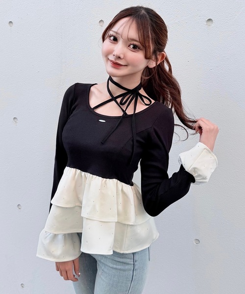【新品】chestyペプラムトップス♡ Chestyフラワーペプラムトップス 【公式通販】