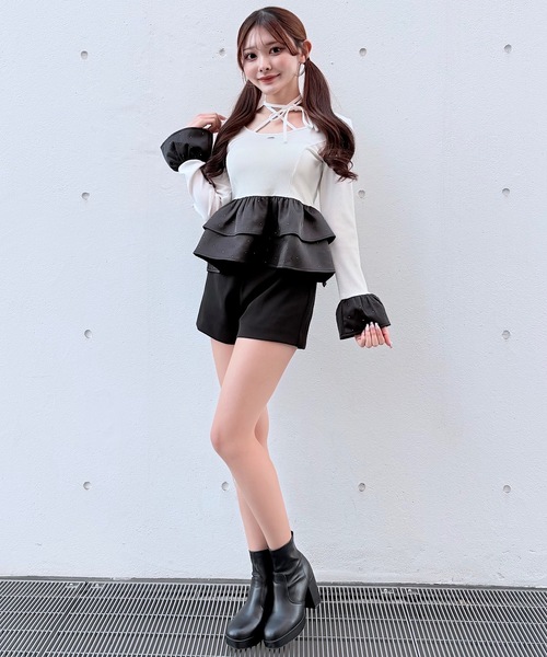 NOMAE（ノーマエ） tシャツ ストーンドットペプラムトップス