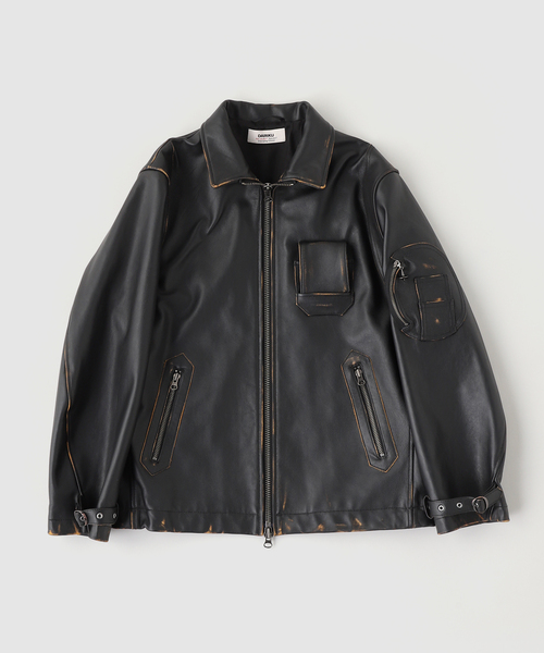 ミリタリージャケット モッズコート DAIRIKU / ダイリク MIllitary Leather Flight Jacketの画像