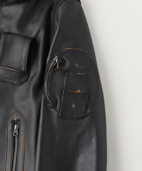 ミリタリージャケット モッズコート DAIRIKU / ダイリク MIllitary Leather Flight Jacketの画像