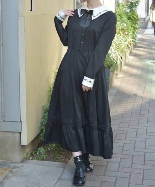 axesfamワンピースセット axes femme（アクシーズ ファム） ワンピース リボンセット刺繍ロング