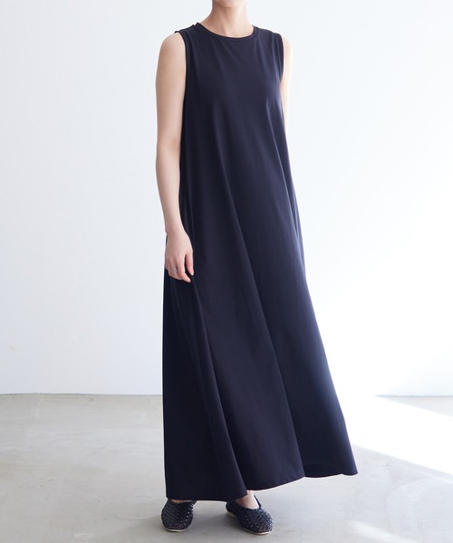 「for/c」 ノースリーブワンピース L ネイビー レディース_画像5
