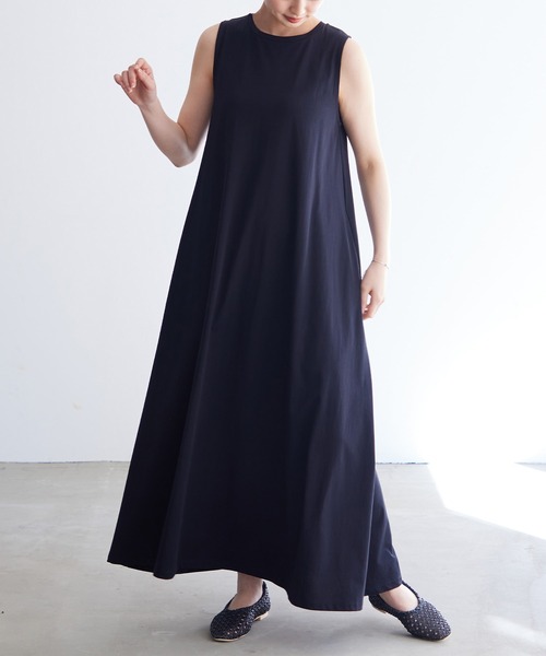 「for/c」 ノースリーブワンピース L ネイビー レディース_画像8