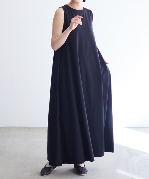 「for/c」 ノースリーブワンピース L ネイビー レディース_画像9