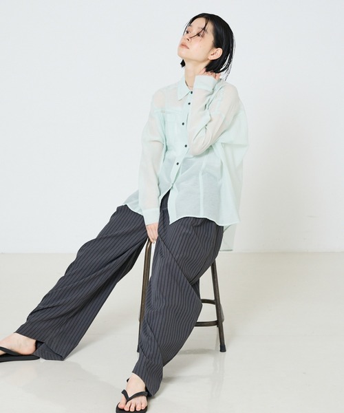 NOMINE（ノミネ） ブラウス シャツ オーバーサイズ シアーシャツ