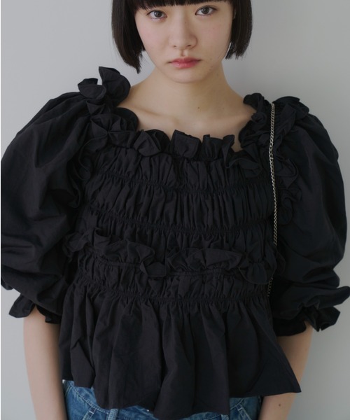 「PERNA」 長袖ブラウス FREE ブラック レディース_画像4