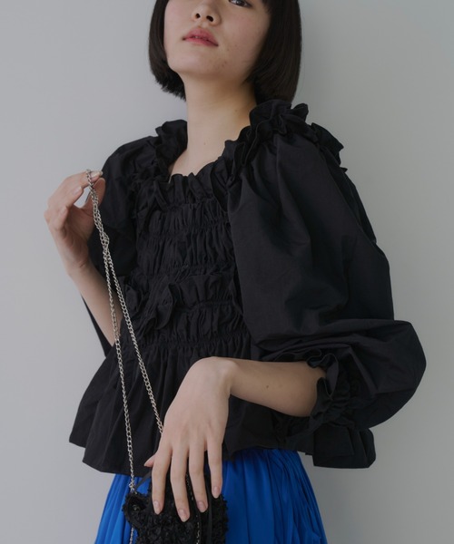 「PERNA」 長袖ブラウス FREE ブラック レディース_画像6