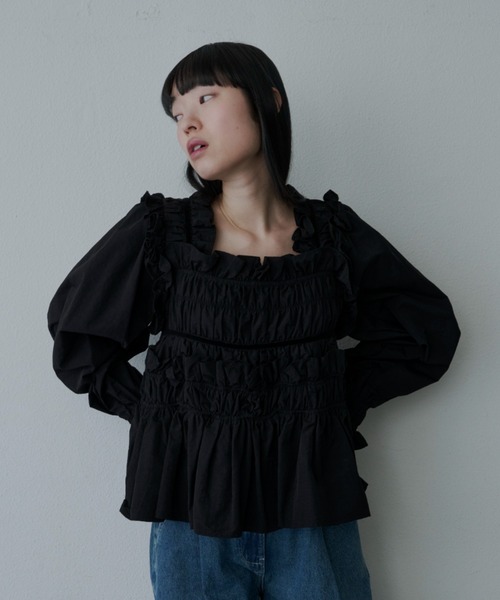 「PERNA」 長袖ブラウス FREE ブラック レディース_画像9