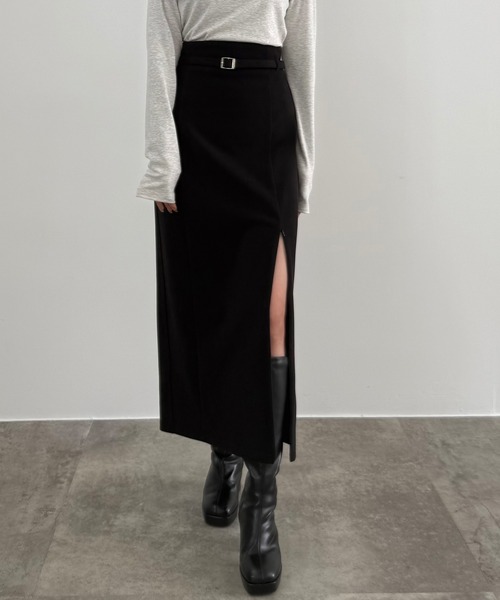 「CENEA」 ロングスカート X-LARGE チャコール レディース_画像2