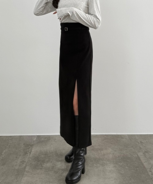 「CENEA」 ロングスカート X-LARGE チャコール レディース_画像3