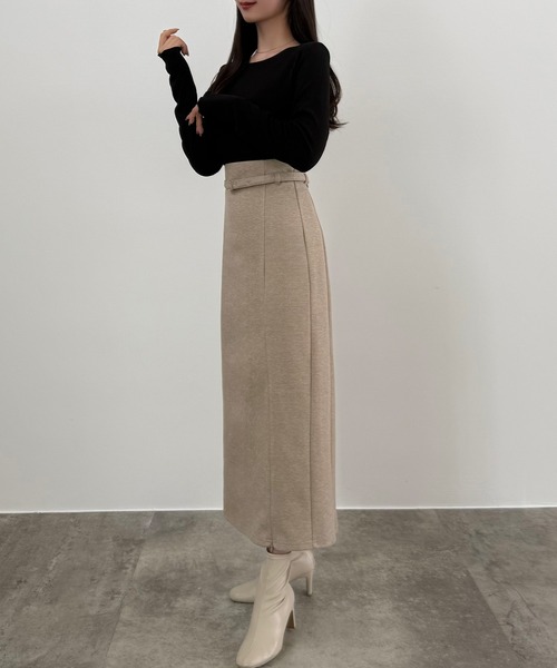 「CENEA」 ロングスカート X-LARGE チャコール レディース_画像9