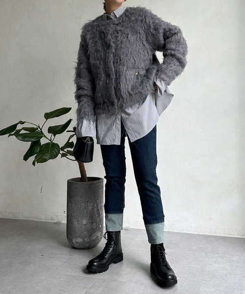 「DouDou」 「INDIMARK」デニムパンツ LARGE インディゴブルー レディース_画像6