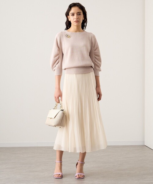 「ANAYI」 7分袖ニット 36 オフホワイト レディース_画像3