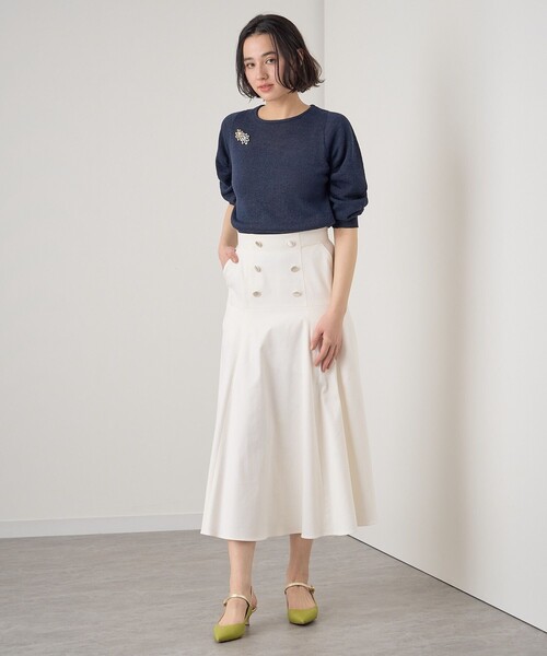 「ANAYI」 7分袖ニット 36 オフホワイト レディース_画像4