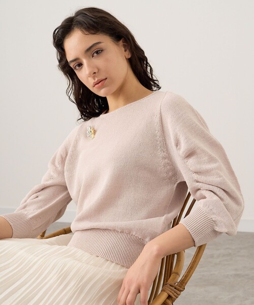 「ANAYI」 7分袖ニット 36 オフホワイト レディース_画像9