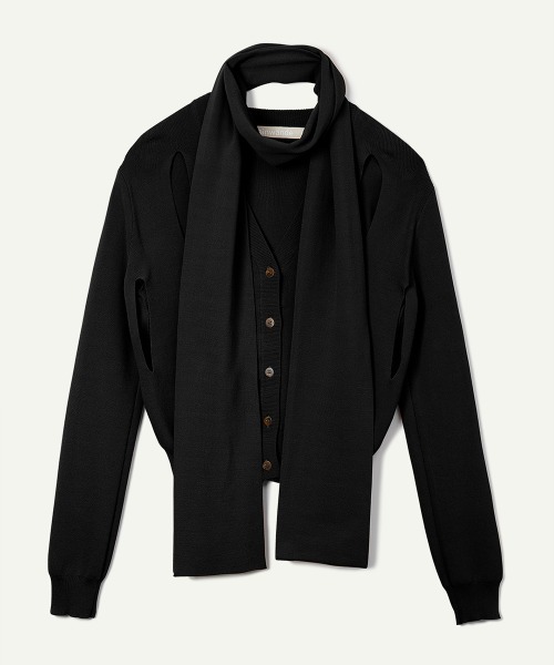 leinwande（ラインヴァンド） カーディガン Ribbon Tie Dry-touch