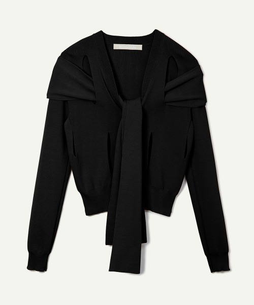 leinwande（ラインヴァンド） カーディガン Ribbon Tie Dry-touch