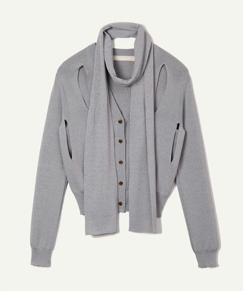 leinwande（ラインヴァンド） カーディガン Ribbon Tie Dry-touch