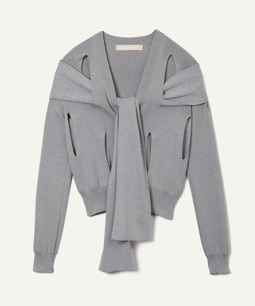 leinwande（ラインヴァンド） カーディガン Ribbon Tie Dry-touch