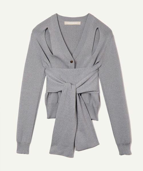leinwande（ラインヴァンド） カーディガン Ribbon Tie Dry-touch