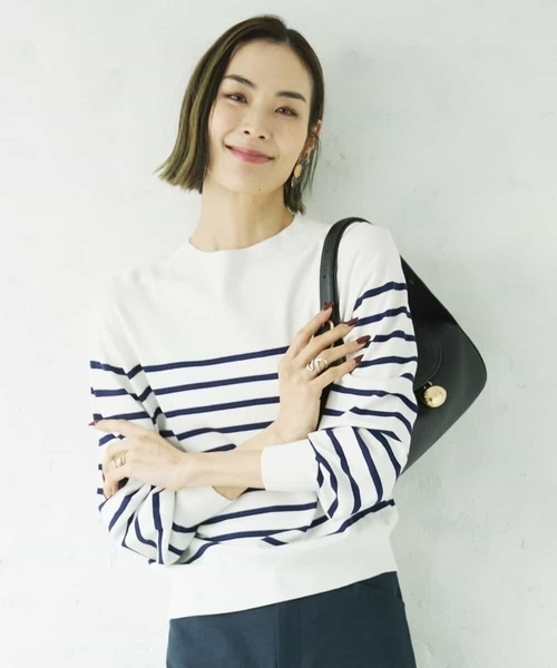 「MICHEL KLEIN」 長袖ニット 38 ライトグレー レディース_画像3