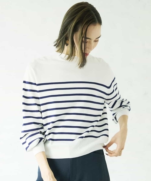 「MICHEL KLEIN」 長袖ニット 38 ライトグレー レディース_画像4