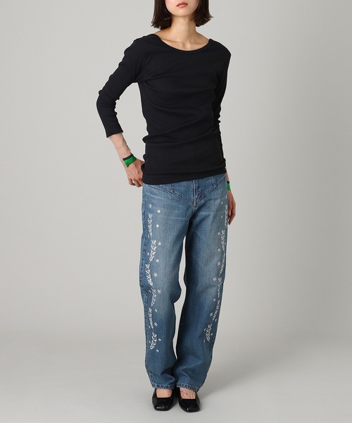 パンツ Embroidered straight jeans FTC254-0601A レディースの画像