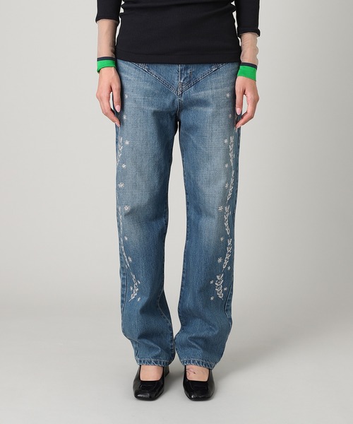 パンツ Embroidered straight jeans FTC254-0601A レディースの画像