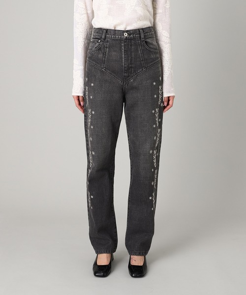 パンツ Embroidered straight jeans FTC254-0601A レディースの画像