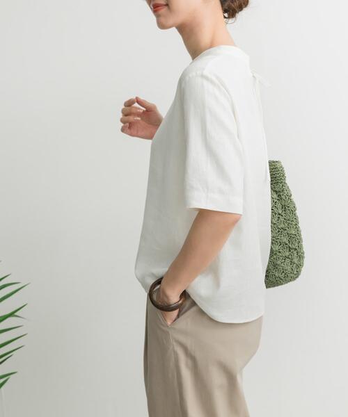 「URBAN RESEARCH DOORS」 半袖ブラウス MEDIUM オフホワイト レディース_画像4