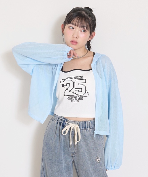 LOVETOXIC アンサンブル 「LTXC/抗菌防臭」キャミつきメッシュパーカー