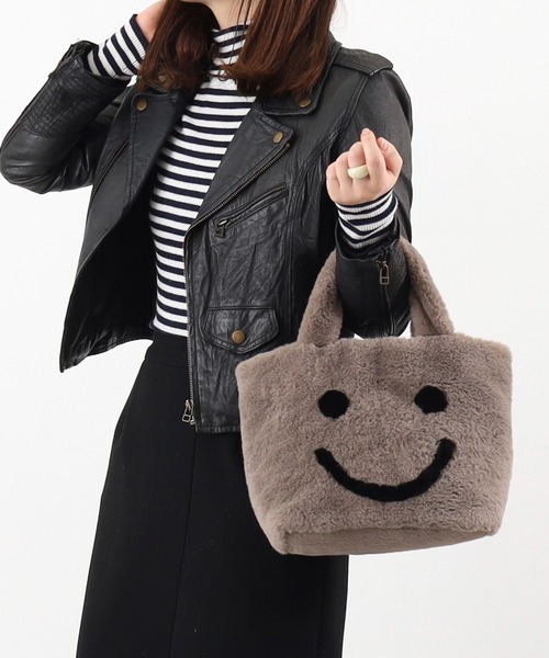 「COOCO」 ハンドバッグ「cooco × smileyコラボ」 9 ブラック レディース_画像9