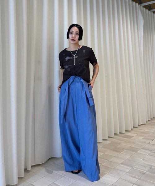Ameri（アメリ） tシャツ 半袖 SHEER LAYERED GLIMMER GRAPHIC TEE