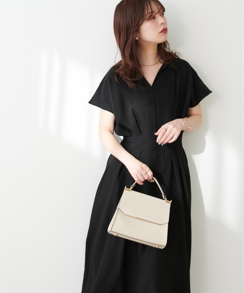 「natural couture」 半袖ワンピース LARGE ブラック レディース_画像6