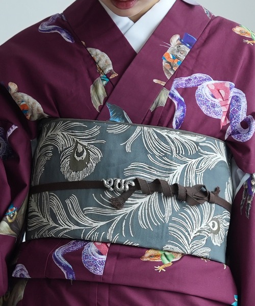 utatane 兵児帯 半幅帯 兵児帯 単品 ジャガード 孔雀の羽衣 レディース