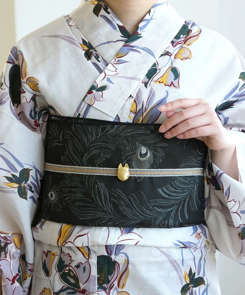 utatane 兵児帯 単品 ジャガード 孔雀の羽衣 レディース : ZOZOTOWN