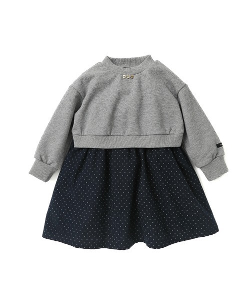 「n.o.u.s」 「KIDS」ドッキングワンピース 140cm グレー キッズ_画像2