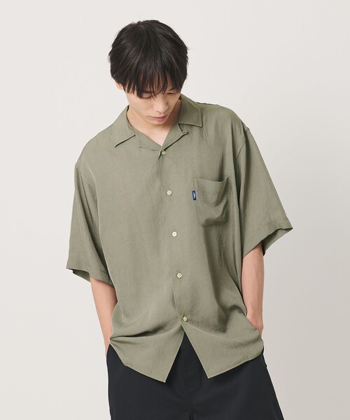 NICE WEATHER シャツ 半袖 「NICE WEATHER」サテン ショートスリーブ