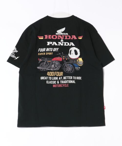 HONDA×PANDIESTA CB400FOUR BLACK PANDIESTA（パンディエスタ） tシャツ Honda×Pandiesta CB400 FOUR相棒