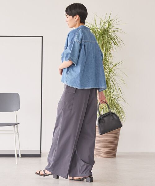 「AMERICAN HOLIC」 半袖シャツ L インディゴブルー レディース_画像7