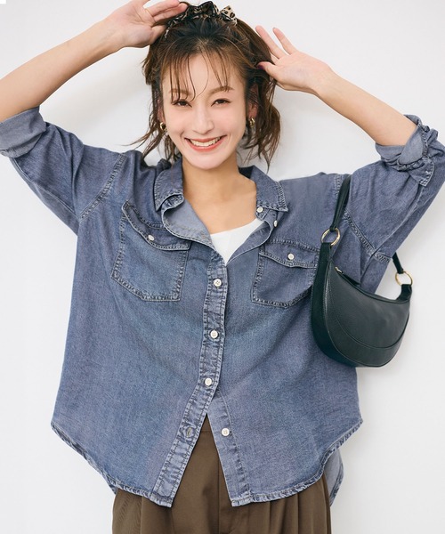 ハイクHIKEデニムシャツレディース coca（コカ） ブラウス シャツ 夏 「西山茉希様着用」とろみデニム