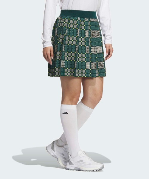 新品 アディダスゴルフ　 ジャガードプリーツスカート　ニット　可愛い　レア　人気 adidas（アディダス） スカート トラディショナルパターン ニット