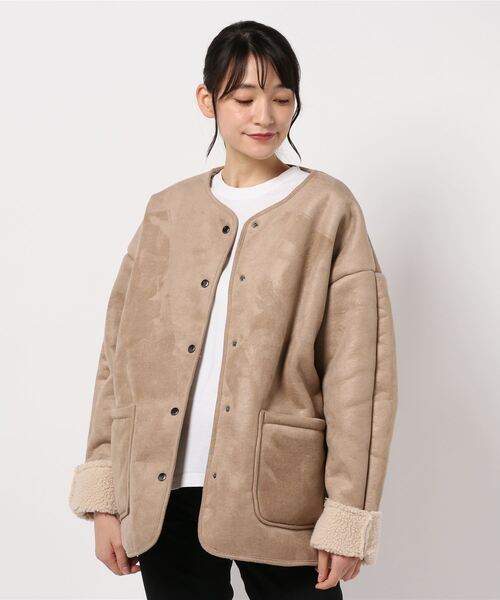 STYLEBLOCK ジャケット ノーカラージャケット フェイクムートン