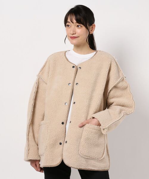 STYLEBLOCK ジャケット ノーカラージャケット フェイクムートン