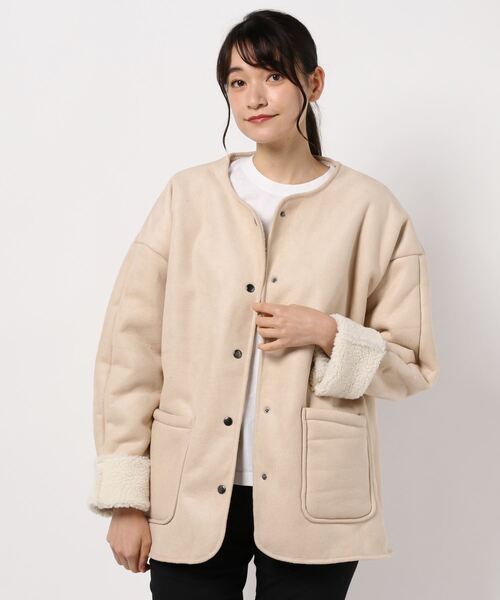 STYLEBLOCK ジャケット ノーカラージャケット フェイクムートン