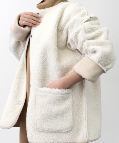 KBF リバーシブルフェイクムートンボンバージャケット REVERSIBLE FAKE MOUTON BOA JACKET/リバーシブルフェイク