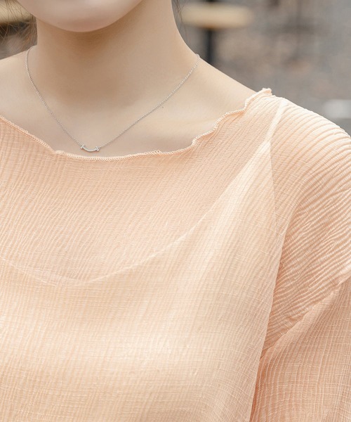 DAY CLOSET ブラウス シャツ レディース 半袖シースルーメロウ