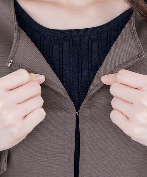 Tiaclasse ジャケット ノーカラージャケット 「新色追加・洗える」ノー