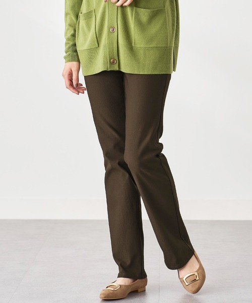 BELLUNA パンツ 静電防止！裏起毛ブーツカットパンツ股下73cm