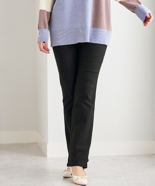 BELLUNA パンツ 静電防止！裏起毛ブーツカットパンツ股下73cm